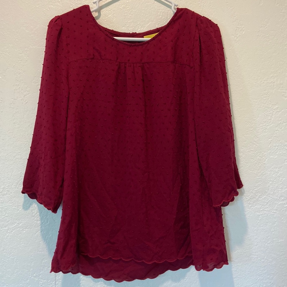 Maeve Burgundy Red Dot Top
